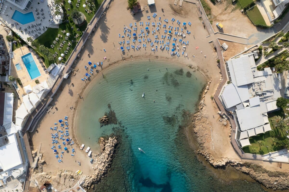 Luma beach areal view